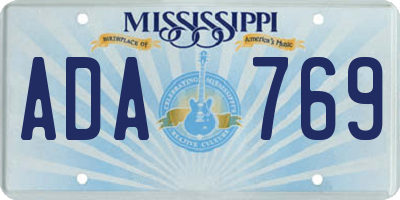 MS license plate ADA769
