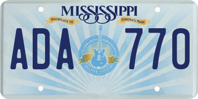 MS license plate ADA770