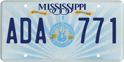 MS license plate ADA771