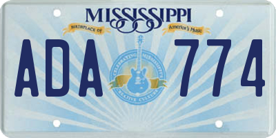 MS license plate ADA774