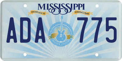 MS license plate ADA775