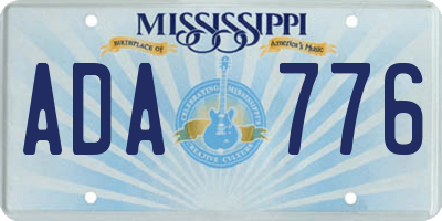 MS license plate ADA776