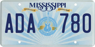 MS license plate ADA780