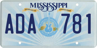 MS license plate ADA781