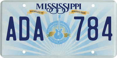 MS license plate ADA784