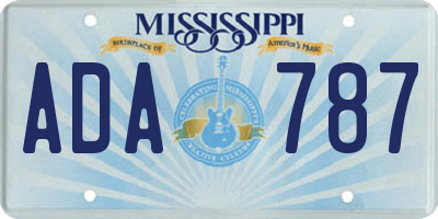 MS license plate ADA787