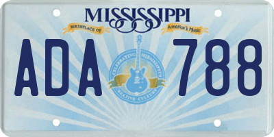 MS license plate ADA788