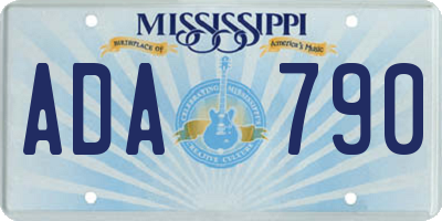 MS license plate ADA790