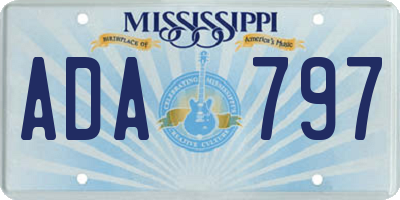 MS license plate ADA797