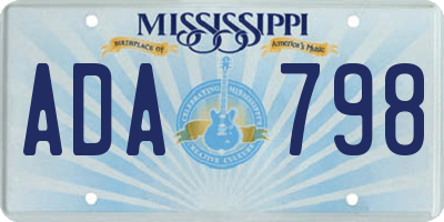 MS license plate ADA798