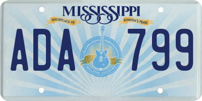MS license plate ADA799