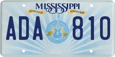 MS license plate ADA810