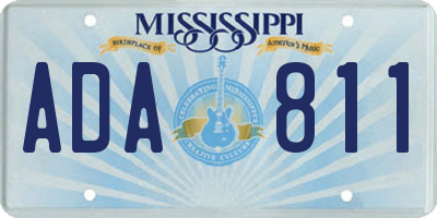 MS license plate ADA811
