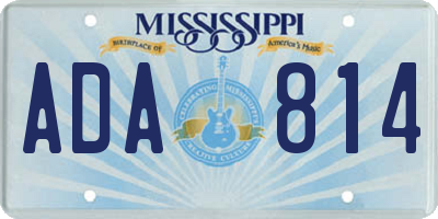 MS license plate ADA814