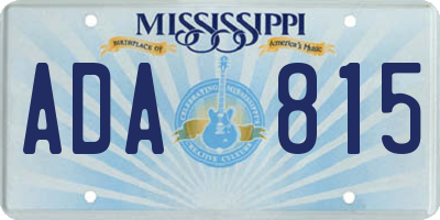 MS license plate ADA815