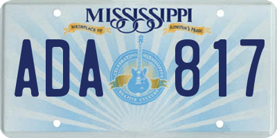 MS license plate ADA817