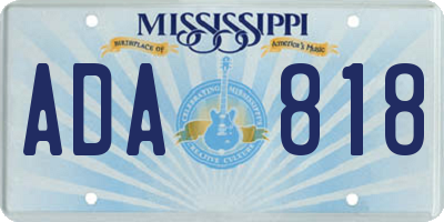 MS license plate ADA818