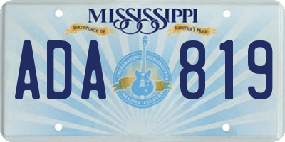 MS license plate ADA819