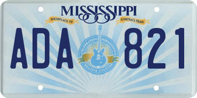 MS license plate ADA821