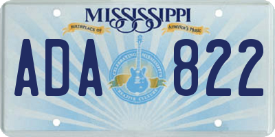 MS license plate ADA822