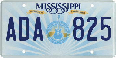 MS license plate ADA825