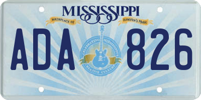 MS license plate ADA826