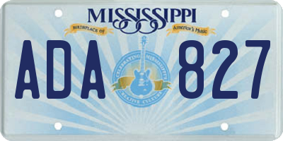 MS license plate ADA827