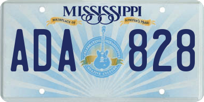 MS license plate ADA828