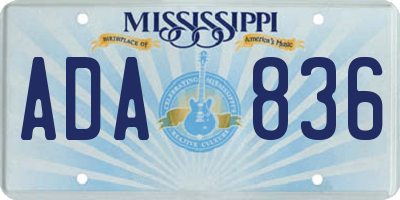 MS license plate ADA836