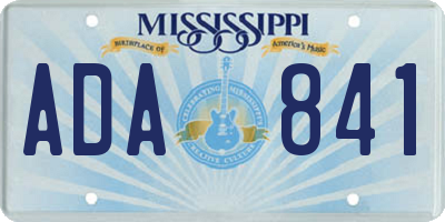 MS license plate ADA841