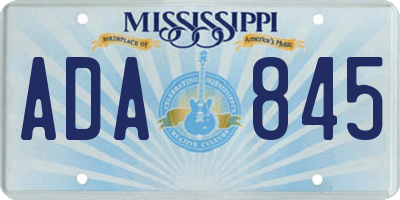 MS license plate ADA845