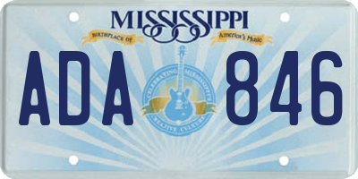 MS license plate ADA846