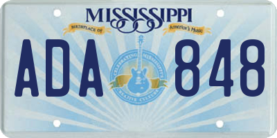MS license plate ADA848