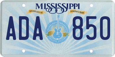 MS license plate ADA850