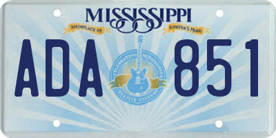 MS license plate ADA851
