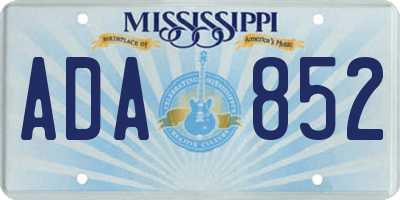 MS license plate ADA852