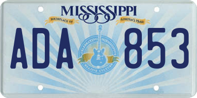 MS license plate ADA853