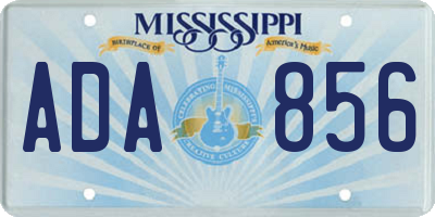 MS license plate ADA856
