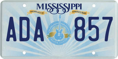 MS license plate ADA857