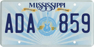 MS license plate ADA859