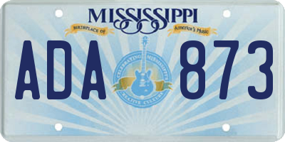 MS license plate ADA873