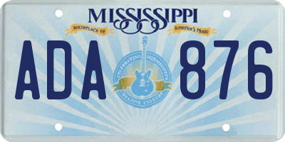 MS license plate ADA876