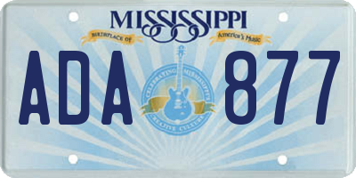 MS license plate ADA877