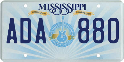 MS license plate ADA880