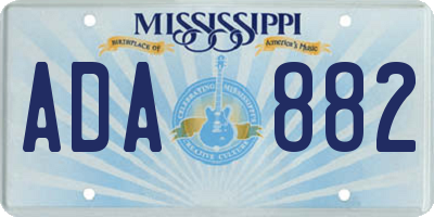 MS license plate ADA882