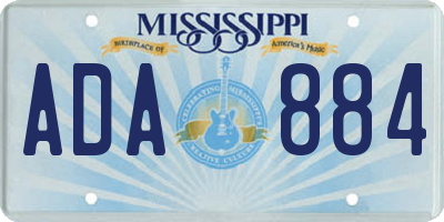 MS license plate ADA884