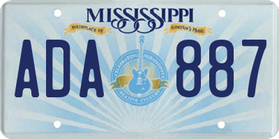MS license plate ADA887