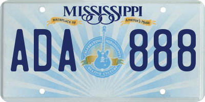 MS license plate ADA888