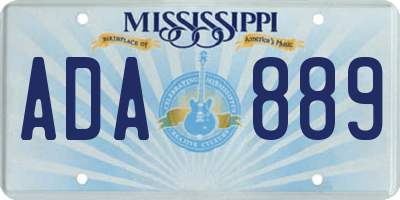MS license plate ADA889