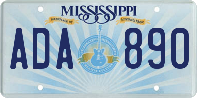 MS license plate ADA890